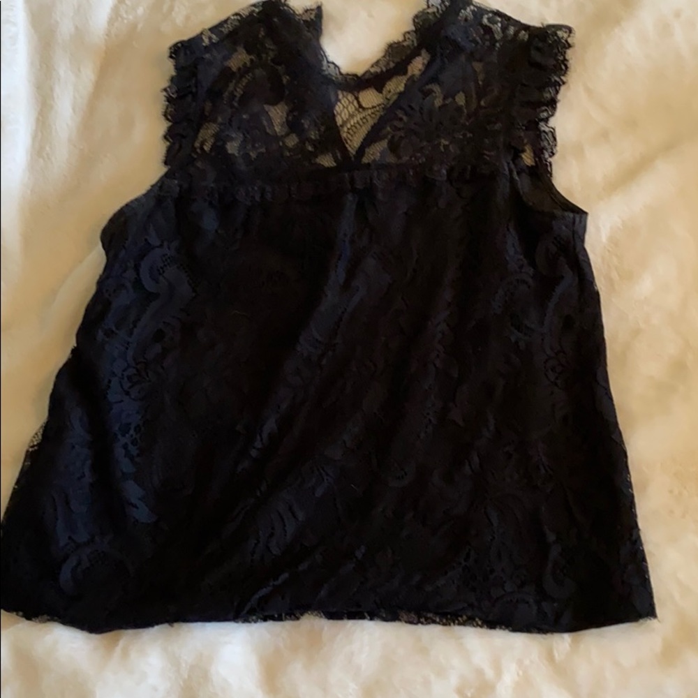 Pretty lace black tank